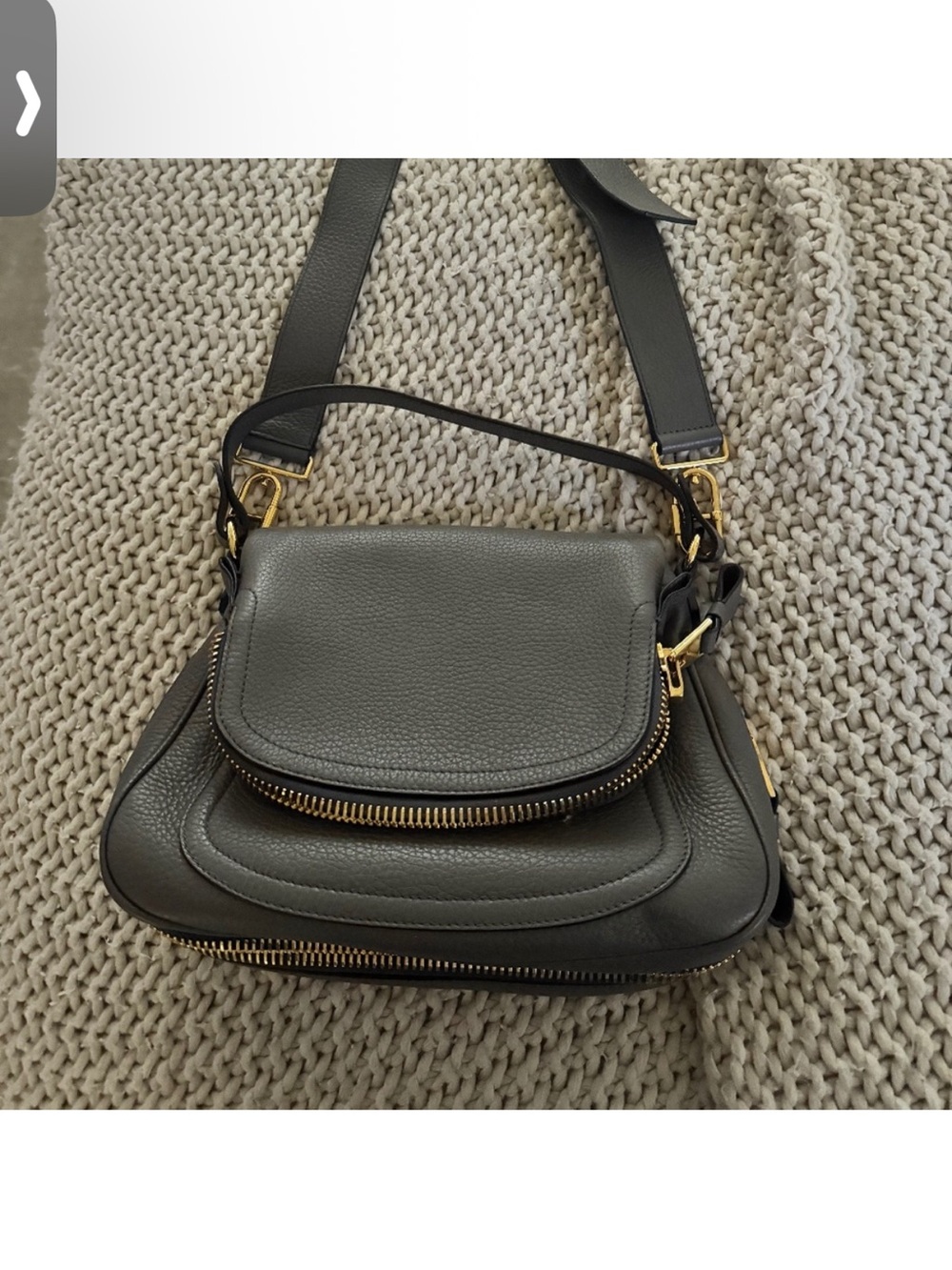 Tom Ford Jennifer Medium Crossbody Shoulder Bag Graphite